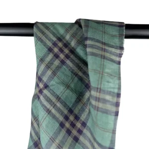Yarn-dyed Washed Linen Gingham Fabric – 180gsm, 140cm Width, Soft & Breathable