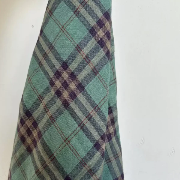 Yarn-dyed Washed Linen Gingham Fabric – 180gsm, 140cm Width, Soft & Breathable - Image 6