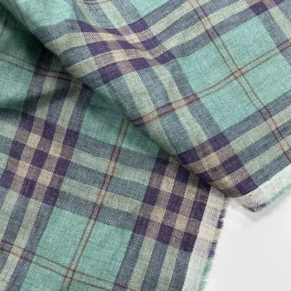Yarn-dyed Washed Linen Gingham Fabric – 180gsm, 140cm Width, Soft & Breathable - Image 3