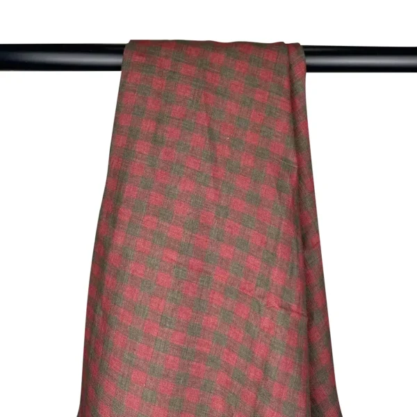 100% Linen Yarn Dyed Washed Check Fabric | 175gsm, 140cm Width