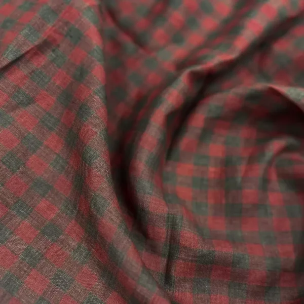 100% Linen Yarn Dyed Washed Check Fabric | 175gsm, 140cm Width - Image 5