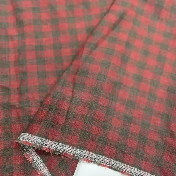 100% Linen Yarn Dyed Washed Check Fabric | 175gsm, 140cm Width - Image 2