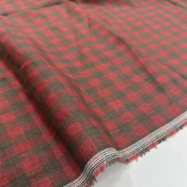 100% Linen Yarn Dyed Washed Check Fabric | 175gsm, 140cm Width - Image 4
