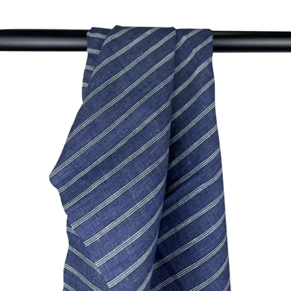 100% Linen Delavé Yarn-Dyed Stripe Fabric | 175gsm, 140cm Width