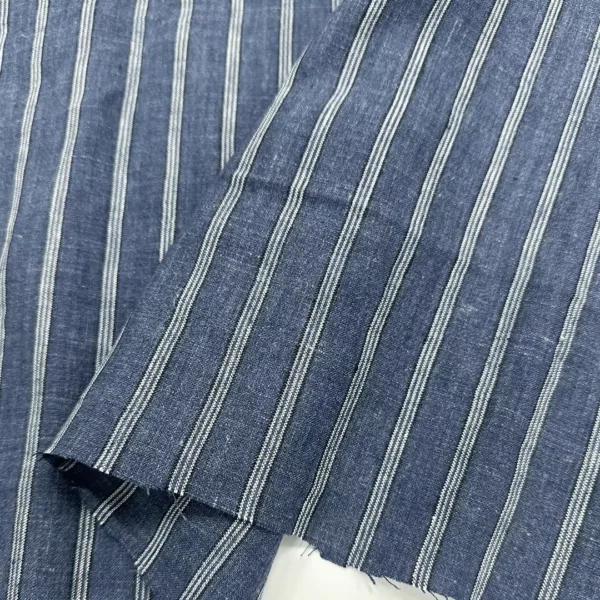 100% Linen Delavé Yarn-Dyed Stripe Fabric | 175gsm, 140cm Width - Image 2