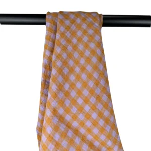 100% Linen Yarn-Dyed Gingham Washed Fabric | 180gsm, 140cm Width