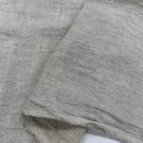 100% Linen Natural Large Jacquard Washed Fabric | 165gsm, 140cm Width - Image 2