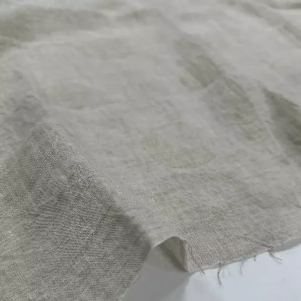 100% Linen Natural Large Jacquard Washed Fabric | 165gsm, 140cm Width - Image 3