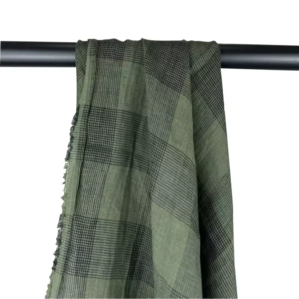100% Linen Yarn-Dyed Check Washed Fabric | 175gsm, 140cm Width