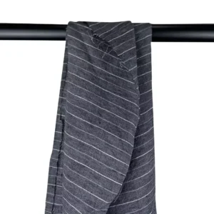 100% Linen Yarn-Dyed Stripe Sandwashed Fabric | 180gsm, 140cm Width