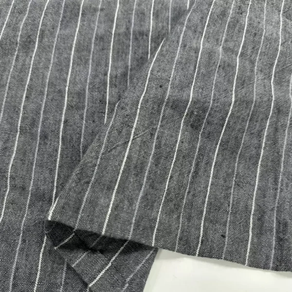 100% Linen Yarn-Dyed Stripe Sandwashed Fabric | 180gsm, 140cm Width - Image 2