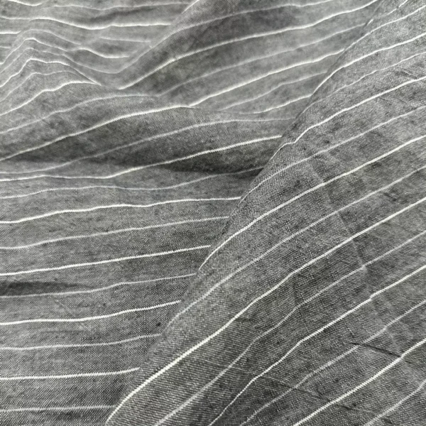 100% Linen Yarn-Dyed Stripe Sandwashed Fabric | 180gsm, 140cm Width - Image 6
