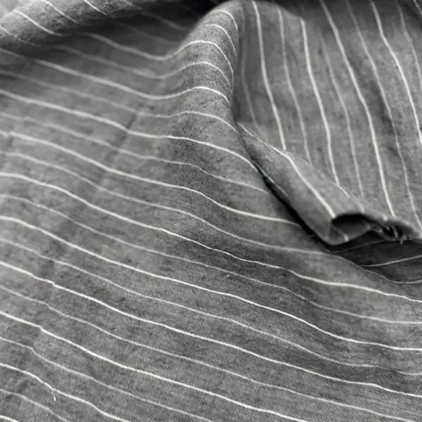100% Linen Yarn-Dyed Stripe Sandwashed Fabric | 180gsm, 140cm Width - Image 5