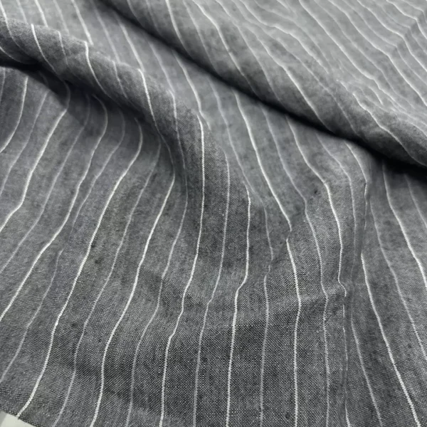 100% Linen Yarn-Dyed Stripe Sandwashed Fabric | 180gsm, 140cm Width - Image 4
