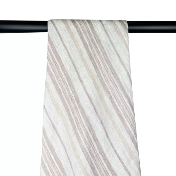 100% Linen Yarn-Dyed Jacquard Fabric | Fashion Diagonal Stripe Design | 130gsm, 140cm Width