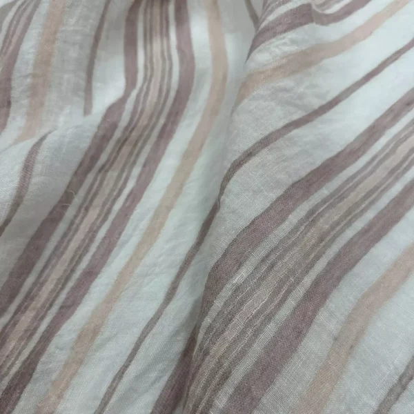 100% Linen Yarn-Dyed Jacquard Fabric | Fashion Diagonal Stripe Design | 130gsm, 140cm Width - Image 3
