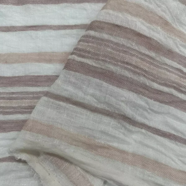 100% Linen Yarn-Dyed Jacquard Fabric | Fashion Diagonal Stripe Design | 130gsm, 140cm Width - Image 2