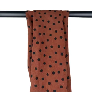 100% Linen Hand-Printed Washed Fabric | Polka Dot Pattern | 185gsm, 140cm Width