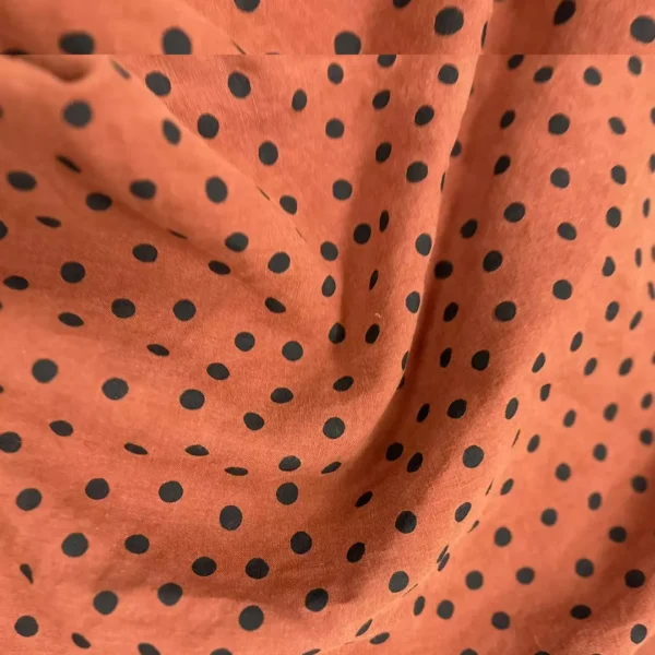 100% Linen Hand-Printed Washed Fabric | Polka Dot Pattern | 185gsm, 140cm Width - Image 6