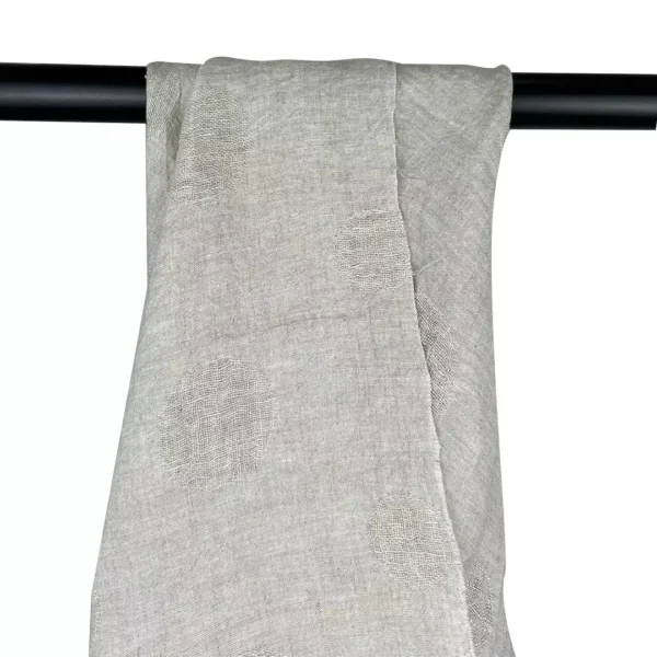 100% Linen Natural Large Jacquard Washed Fabric | 165gsm, 140cm Width